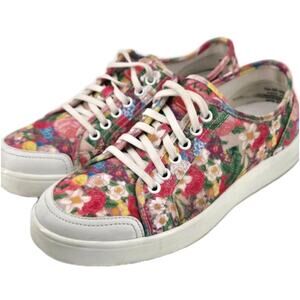 Traq By Alegria Pink Floral Chillax Sneakers Comfort Shoes Sz 39 US 8.5
